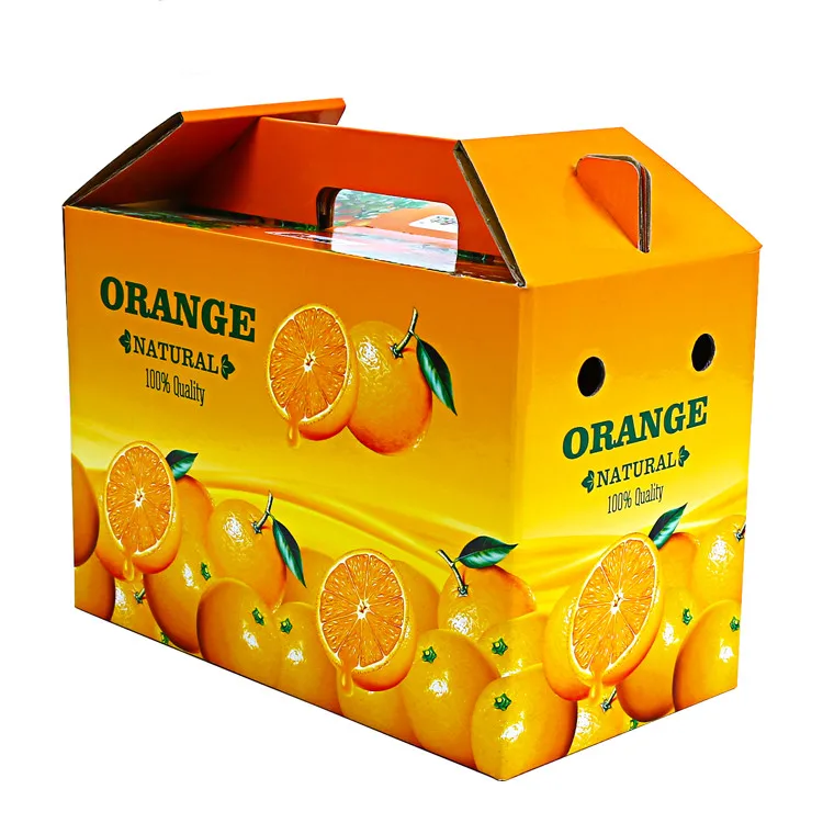 Экологически чистая гофрированная упаковочная коробка, коробка для апельсинов и фруктов