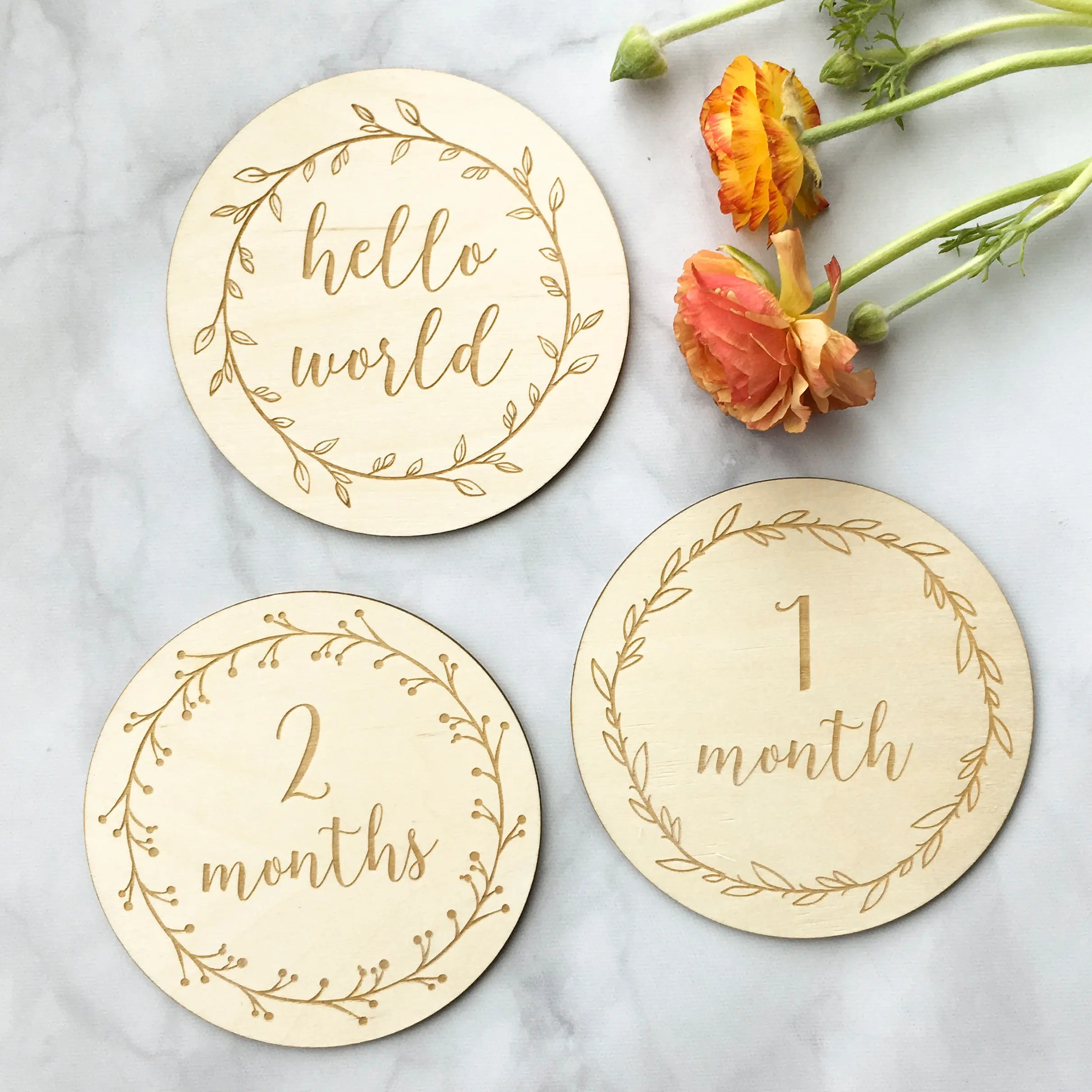 laser engraved custom baby announcement gifts baby shower card milestone cards