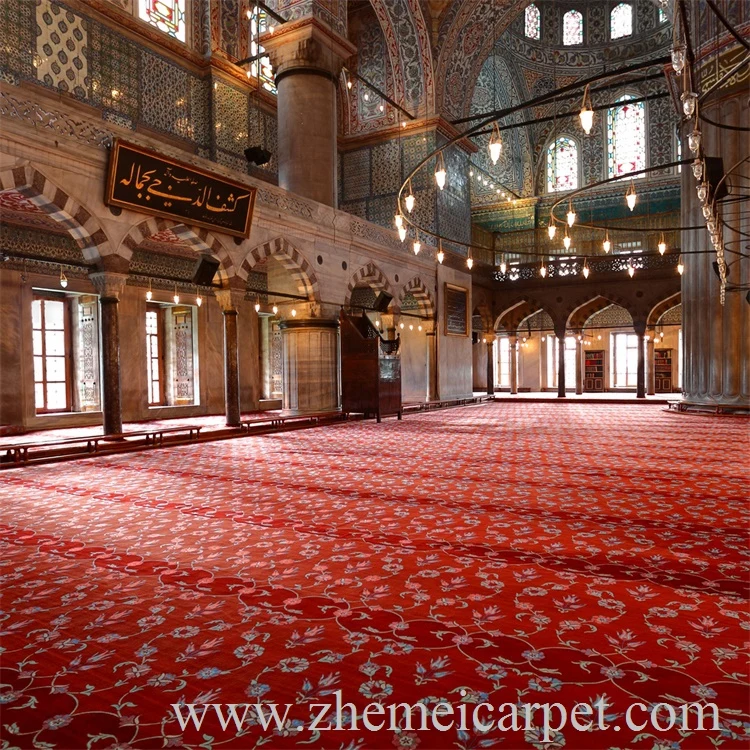 100% Polyester Acrylic 80% Wool 20% Nylon Masjid Praying Thick Broadloom Mosque Prayer Carpet
