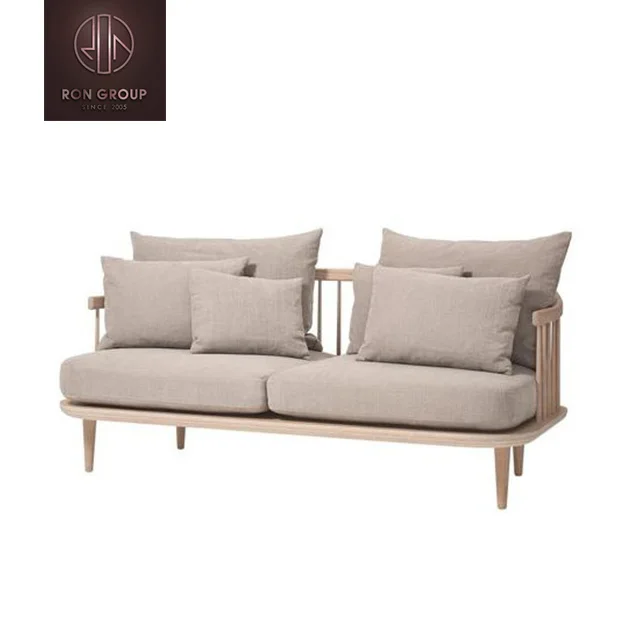 modern hotel home living room furniture black casual style lazy double chair wooden legs soft living room sofas