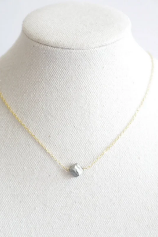 Pyrite with Raw Crystal Choker Dainty Gemstone Pyrite Necklace