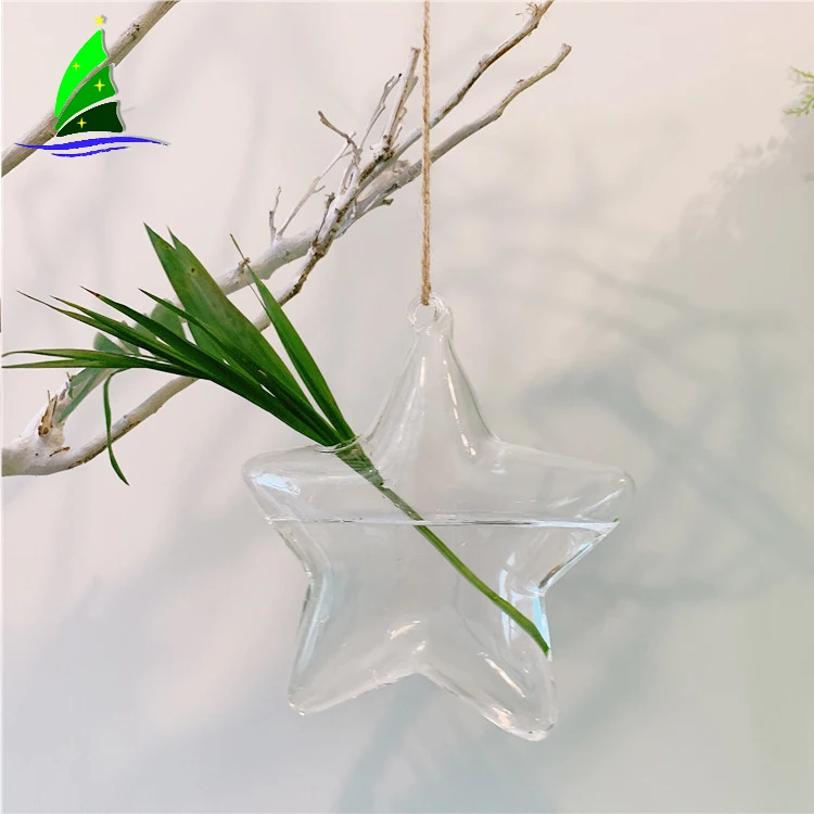 Star Shape Hanging Glass Planters, Hydroponic Glass Vase Terrariums, Glass Flower Pot