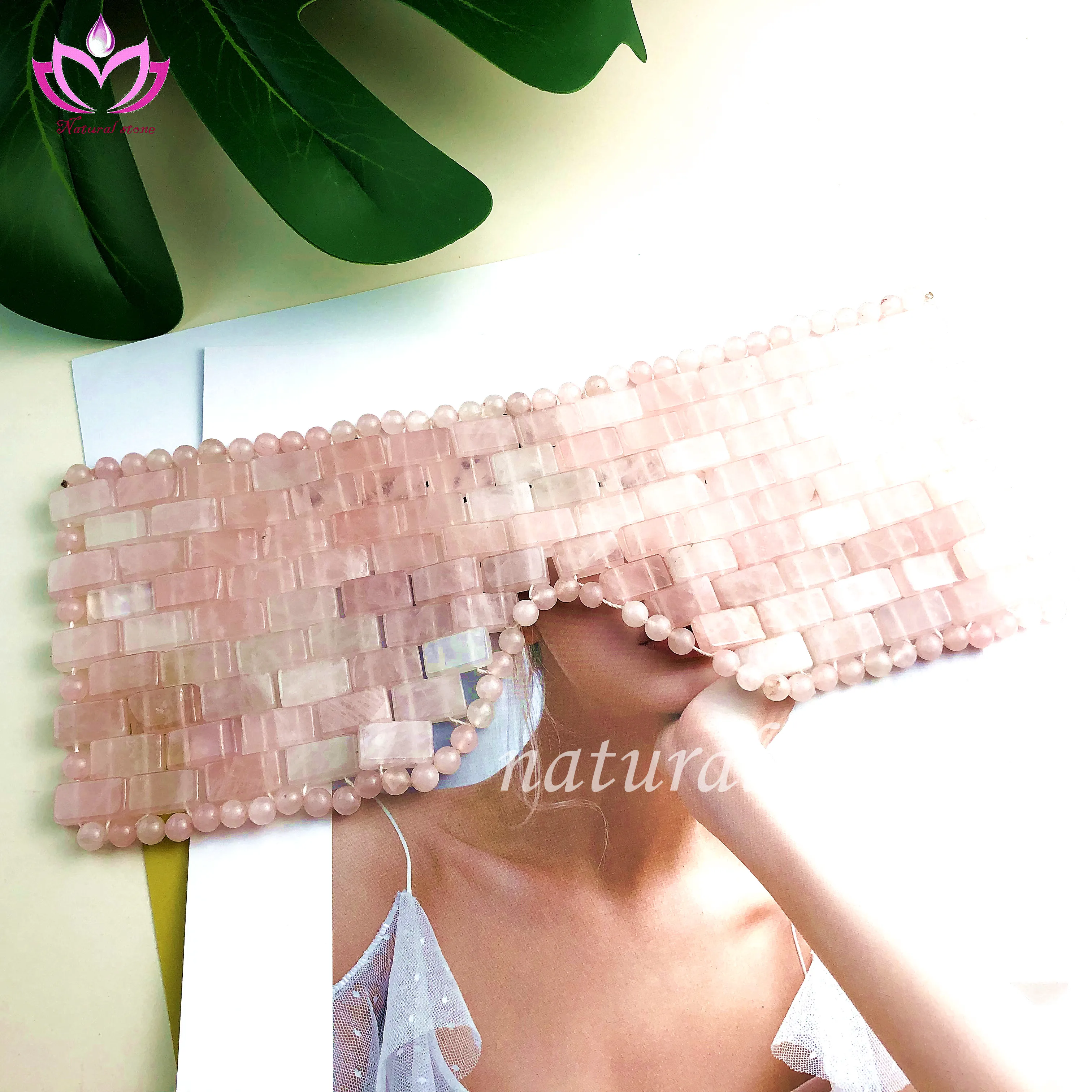 
Chinese natural rose quartz facial eyeshade portable facial massager 