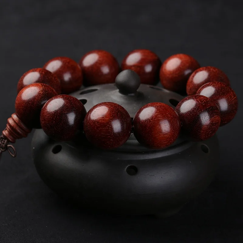 African Blood Sandalwood Bracelet High Quality Natural Red Wooden Bead Bracelet Factory Price Wholesale