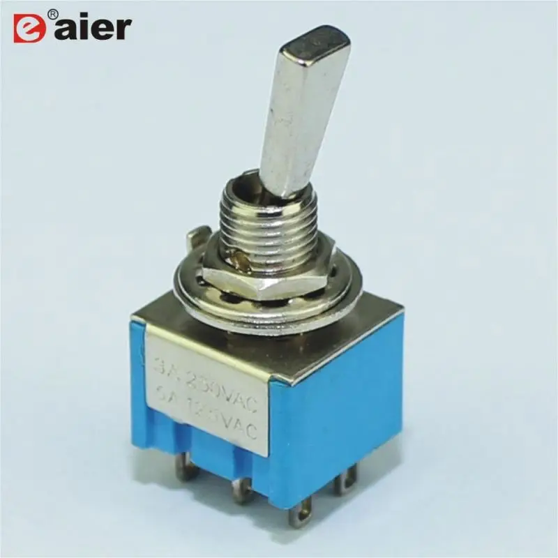 
MTS 6.4MM Metal Flat 6Pin 3 Way Toggle Switch ON OFF ON Momentary  (62100955465)