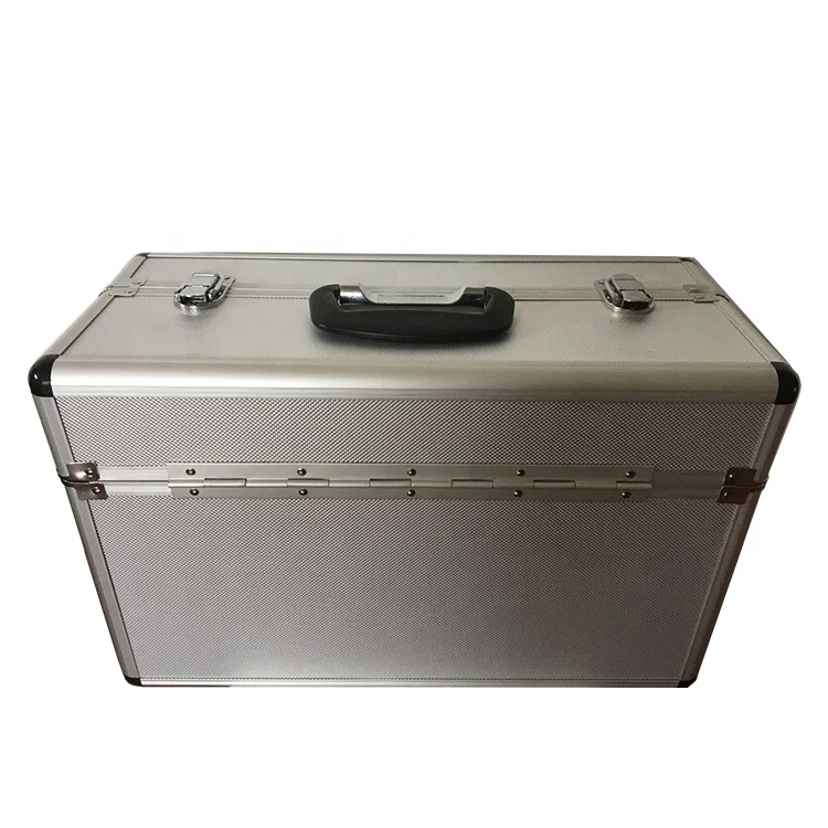 Aluminum transportation tool travel carrying briefcase portable box/case with wheels