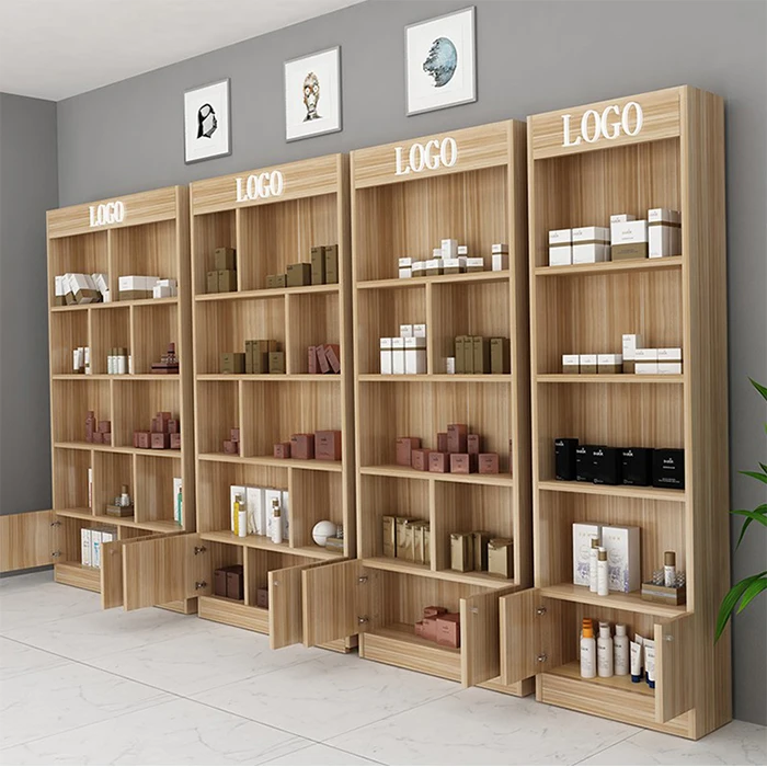 Customized fashion wood display cabinet bookcase wooden