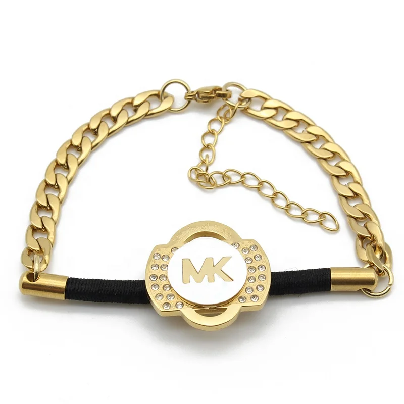 
Hottest Wholesale Cheap Fashion Gold Plated Stainless Steel Link Chain Bracelet With Charms 