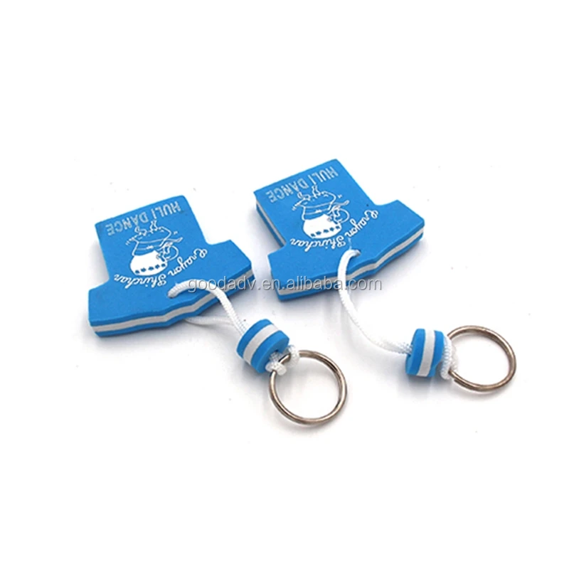 wholesale eco-friendly blue mini T-shirt keychains eva foam floating keychains eva foam keyring