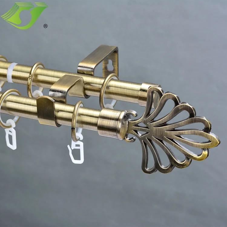 Curtain Rods Metal European Design Extendable 16mm Curtain Poles Tracks & Accessories IRON