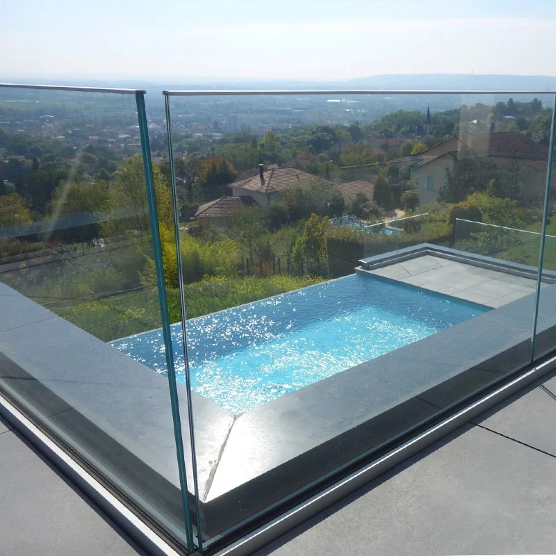 Glass Balustrade Railing Support Aluminum extrusion U Channel Base Shoes Balcony Glass Railing