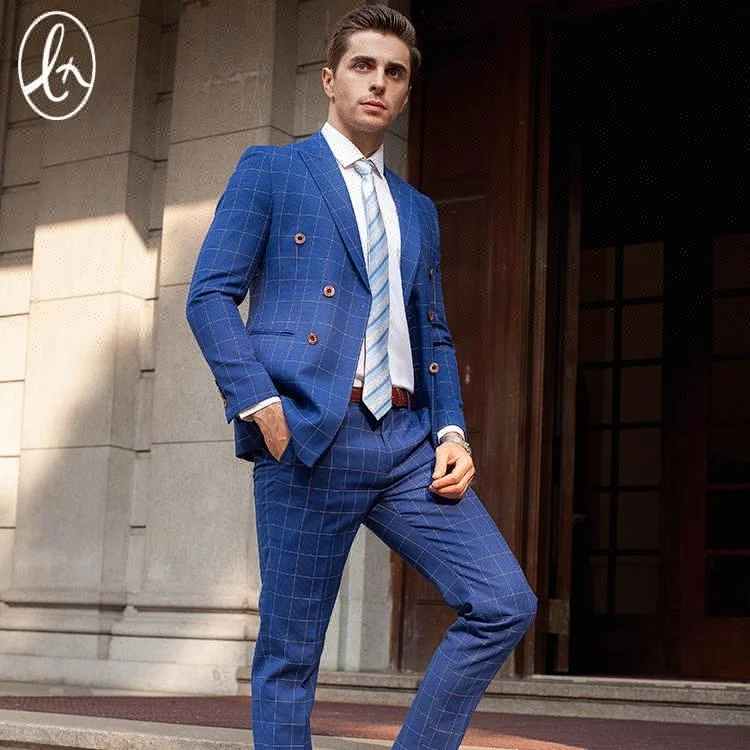 В наличии новый двубортный досуг мужские костюмы 3 шт.