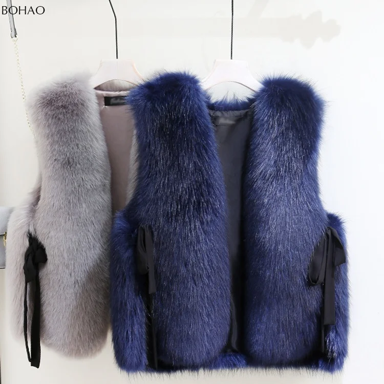 
Fashion New Style Cheap Faux Fur Vest Soft Rabbit Fur Vest 