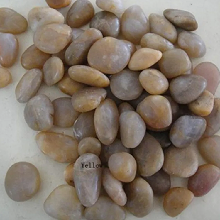 Floor decorative natural landscaping stone polished pebble white stone  for sales