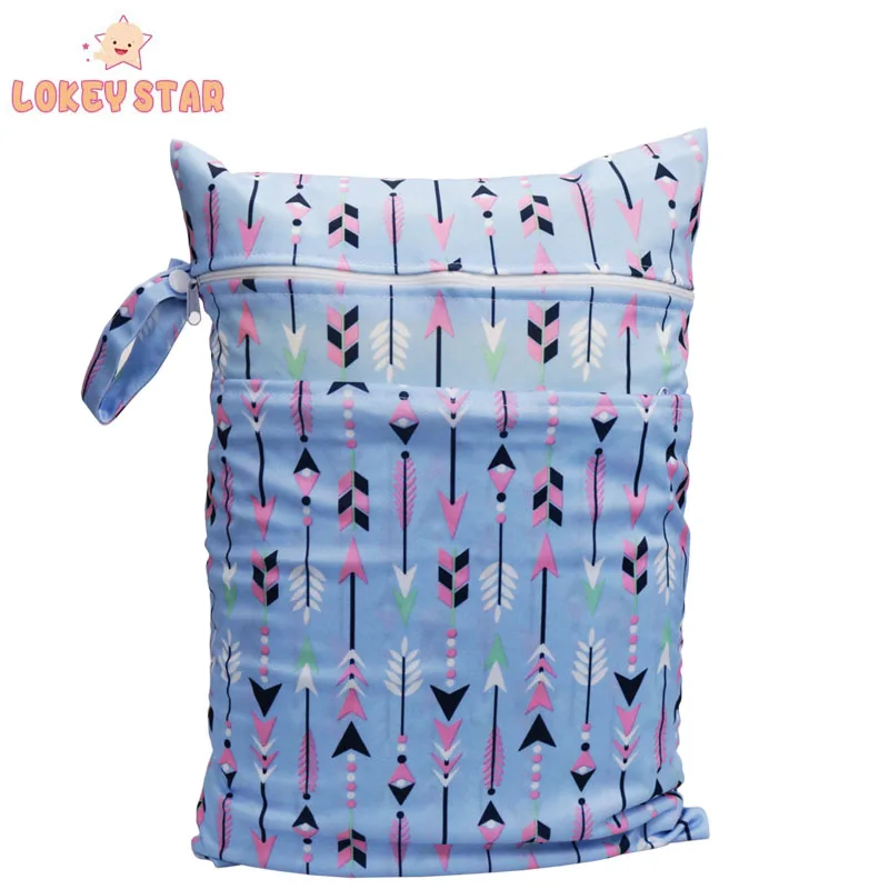 
Lokeystar Arrow Pattern Foldable Portable Waterproof Stroller Baby Wet Bag 30X40cm Dry Wet Bag for Swimming 