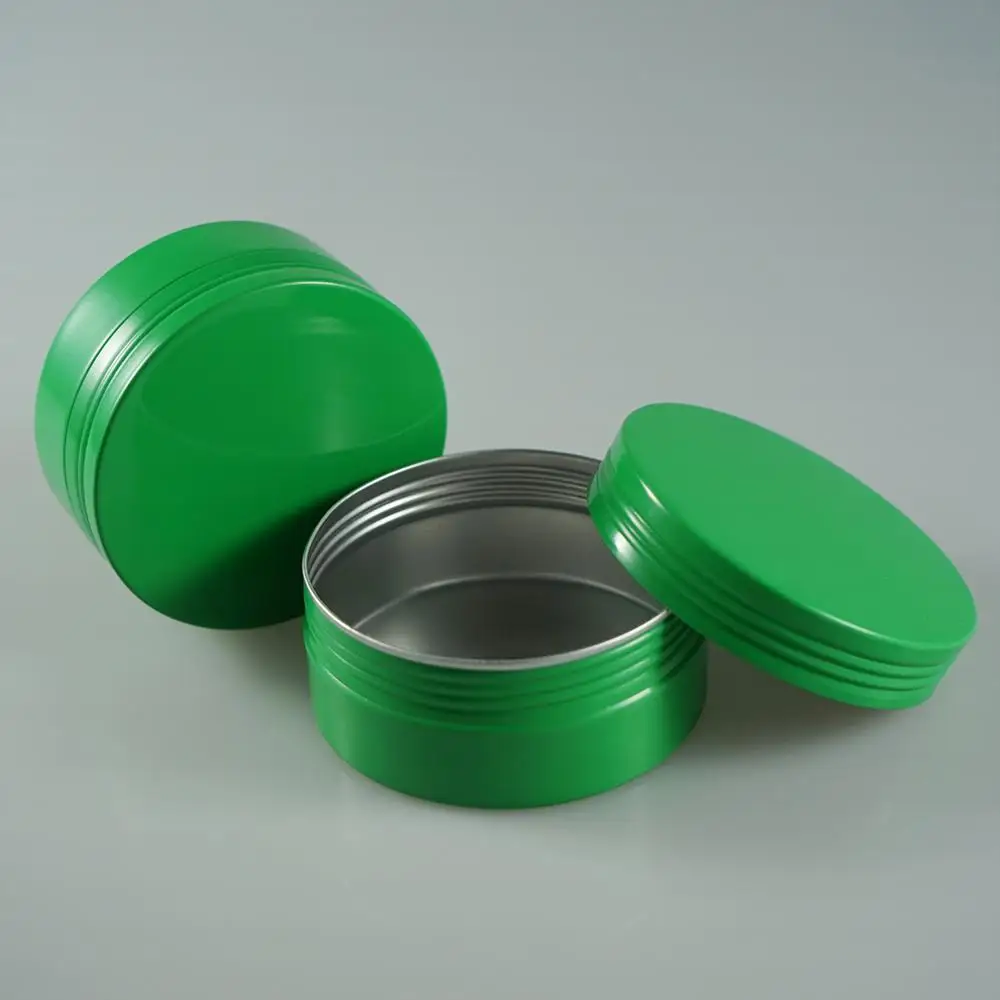 1oz 30ml green round screw aluminum jar , mint pot , tea container ,lip balm tin