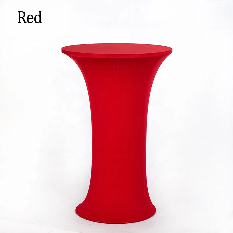 
China Wholesale Wedding Stretch Tight Table Cloth Lycra Spandex Cocktail Table Covers For Event Decorations 