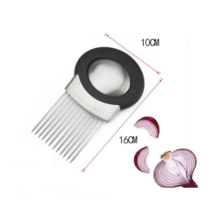 
Home use stainless steel and plastic onion holder onion cutter 