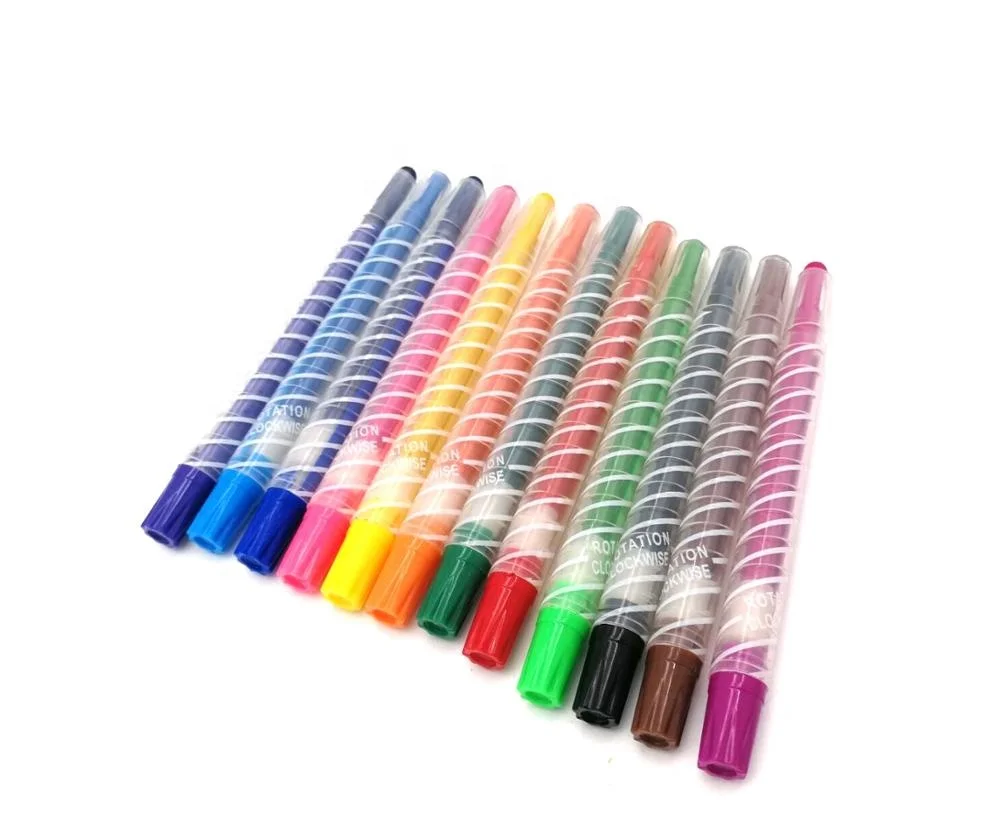 Mini twist plastic rotation crayon smooth drawing crayon for kids
