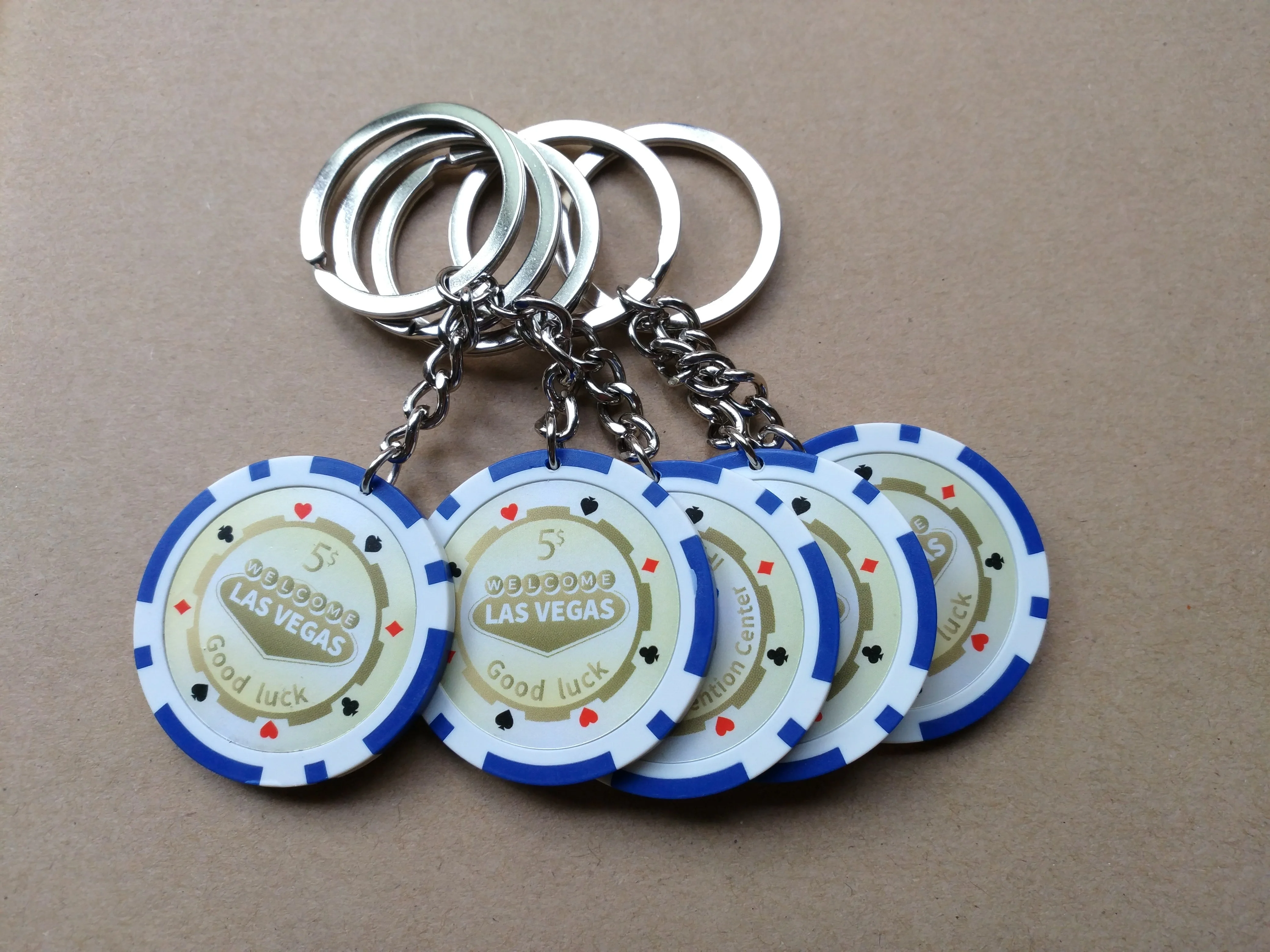 Custom souvenir poker Keychains for promotion or poker tour