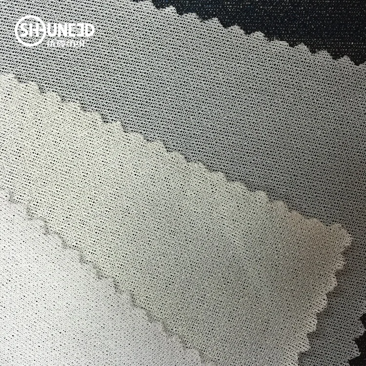 PA fusible woven circular knitted interlining 100% polyester 4 ways stretchable  knitted adhesive interfacing for casual clothes