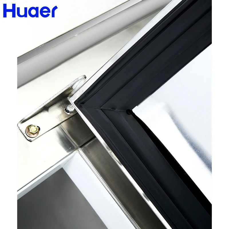 HUAER Refrigerator 2 Door Counter Top Salad bar Fridge Table