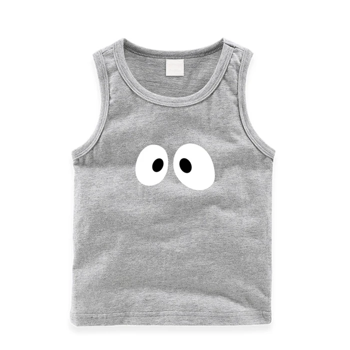 
Wholesale Summer Vest Tank Top Children Screen Print Boys T Shirt Custom Logo Brand 