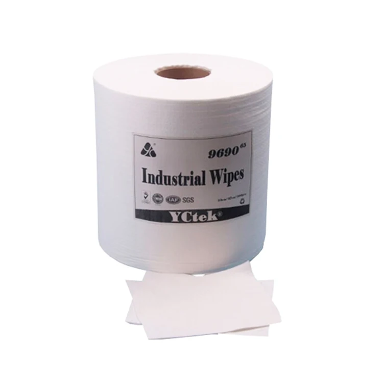 Spunlace Breathable Plain White Cellulose And Polyester Nonwoven Fabric Industry Wiper