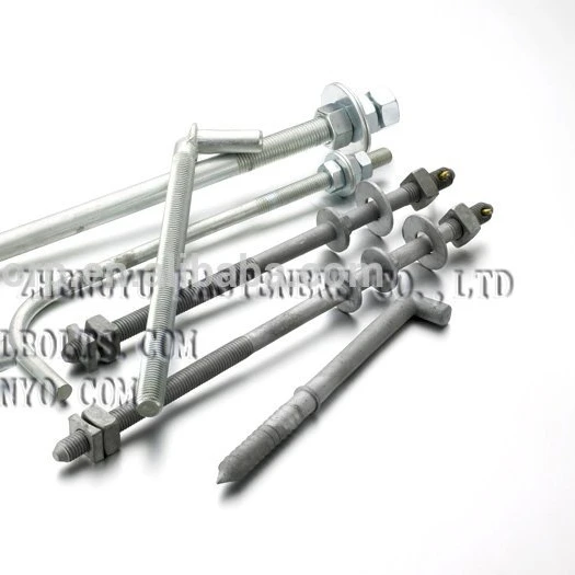 Hot forged fastener: step bolt of L shape with nut and washer