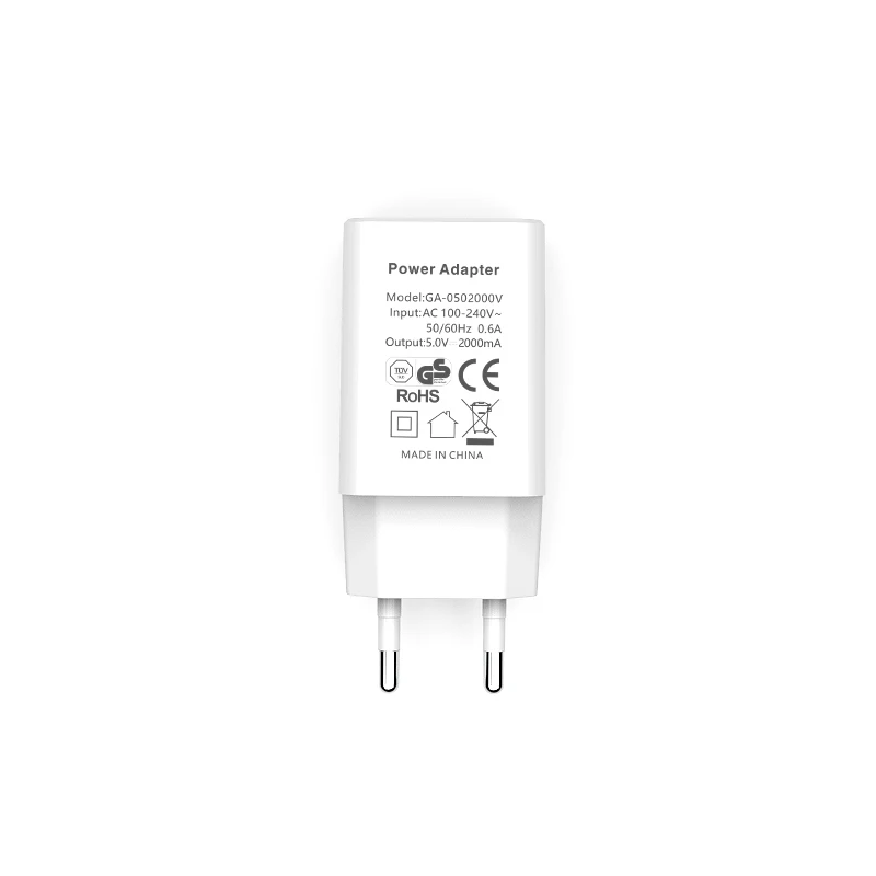 5V 2A European standard USB charger GS CE RoHS cert mobile phone charger EU adapter