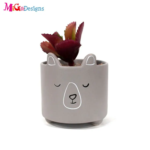 
Novelty Design Green Ceramic Ins Cactus Shape Self Watering Indoor Planter Garden Planter Pot For Home Decor 