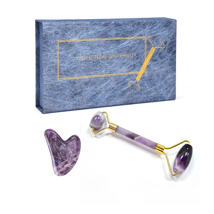 2021 Amazon hot selling premium quality anti-aging facial beauty amethyst morocco with gold silver intergrated frame