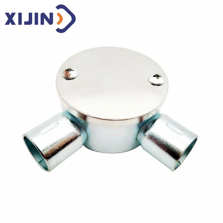 Theadless Metal Conduit Fittings- 20mm  Angle 2  Way Junction Box with Lid and Gasket