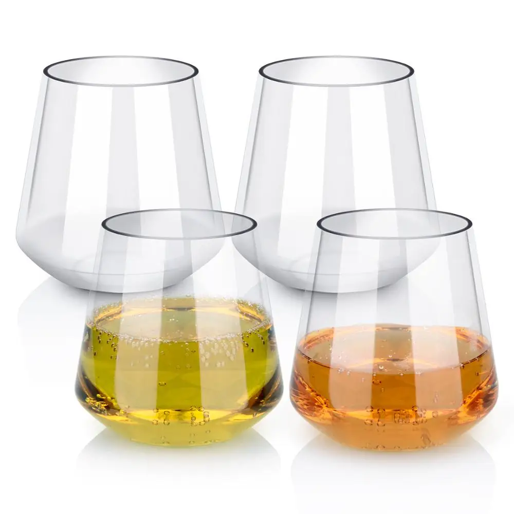 Customized logo promotional gifts best value premium designs Tritan crystal clearly 14oz 16oz whisky glass bottles