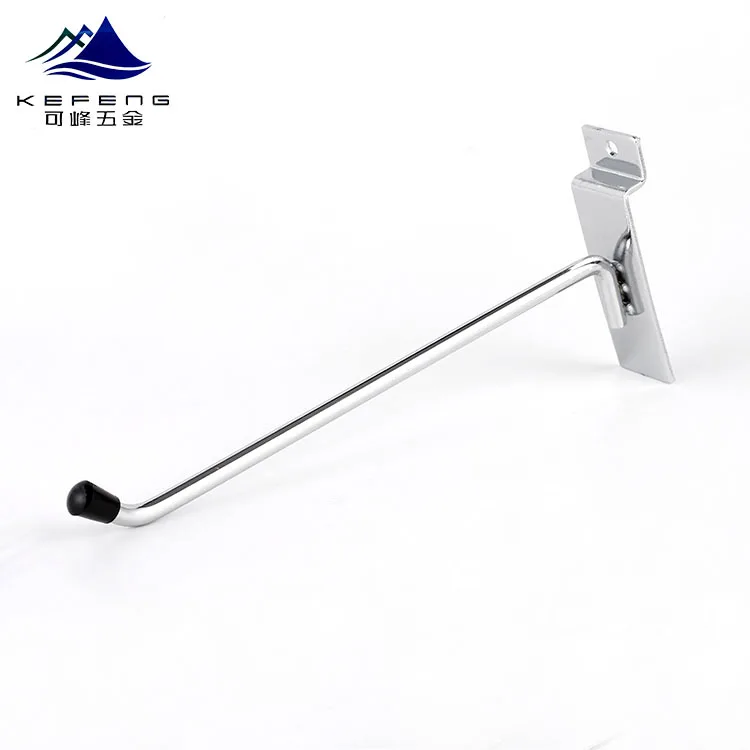 Hot sale Single Metal slatwall Hooks for MDF Board Chrome Hooks For shop hardware