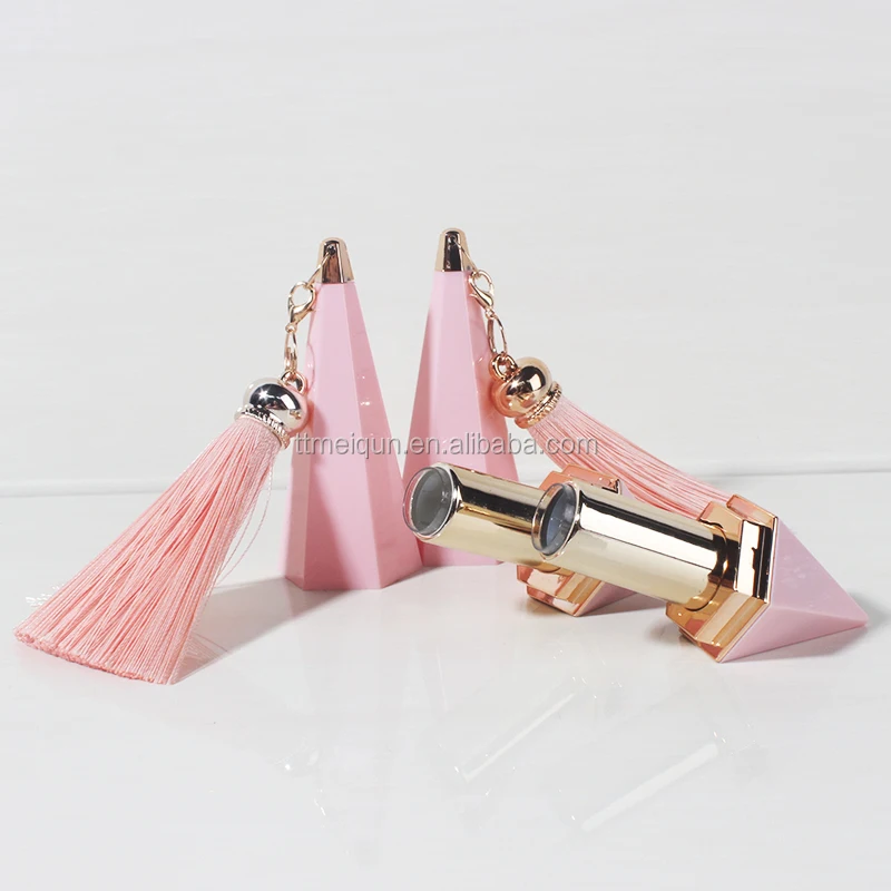 
In stock white pink black bule have tassels plastic empty lip stick tubes 