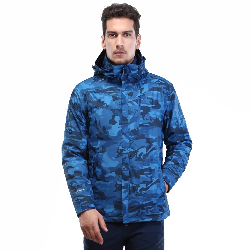 Мужская ветрозащитная зимняя водонепроницаемая куртка 3 в 1 с флисовой подкладкой