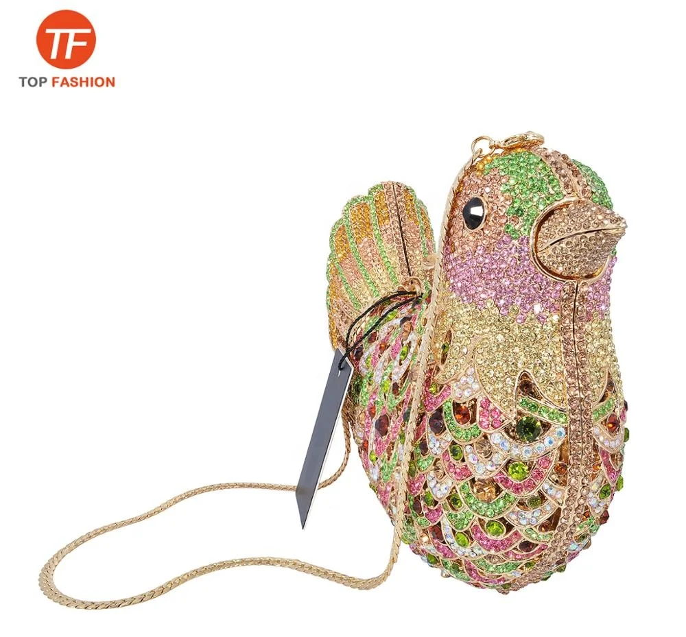 China Factory Wholesales Crystal Rhinestone Clutch Evening Bag for Formal Party Classic Bird Clutch Purse