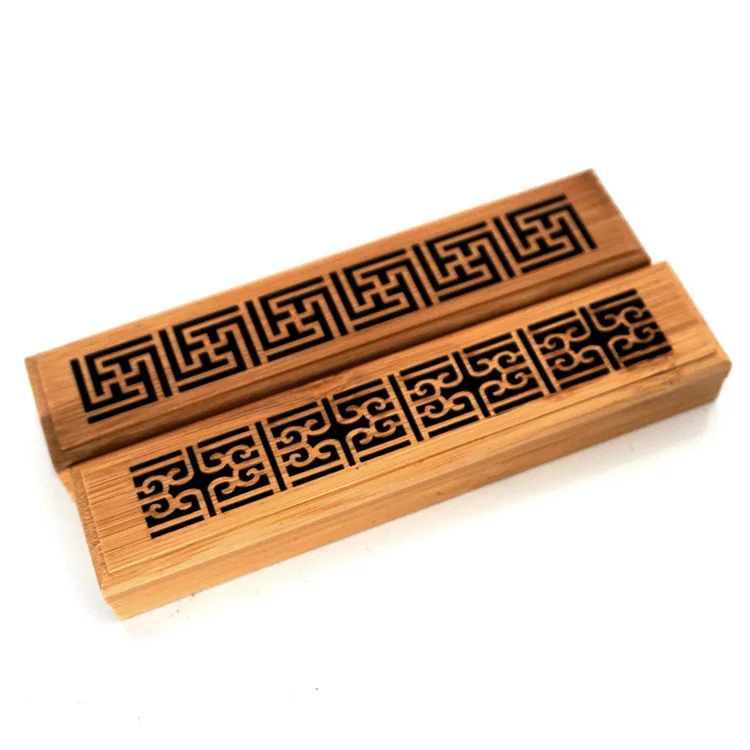 Custom mini natural bamboo incense burner incense holder