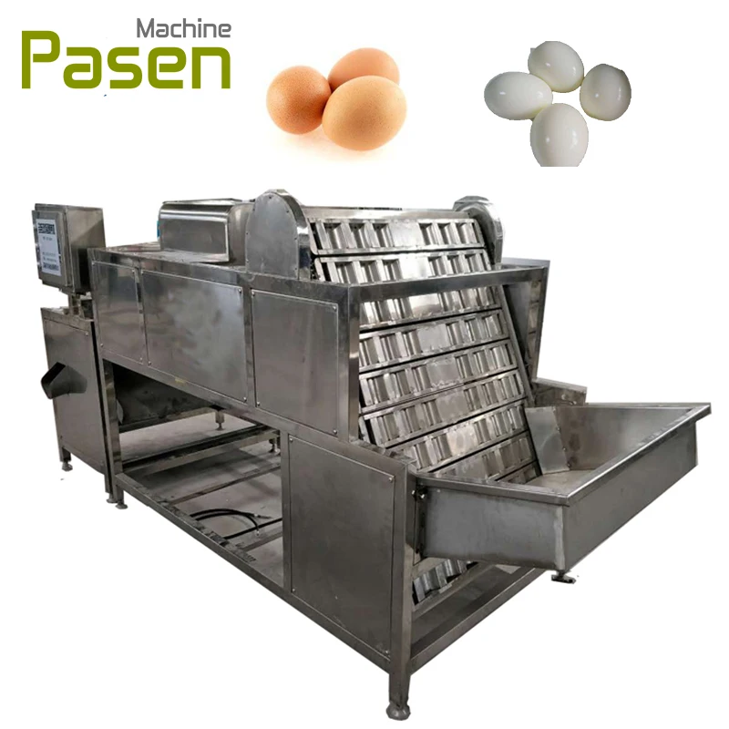 Automatic hen egg shell removing machine / boiled chicken egg sheller machine with breaking function