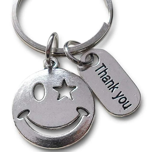 2023 Year Thankyou  smiling face key work colleagues gift keychain key chain gift