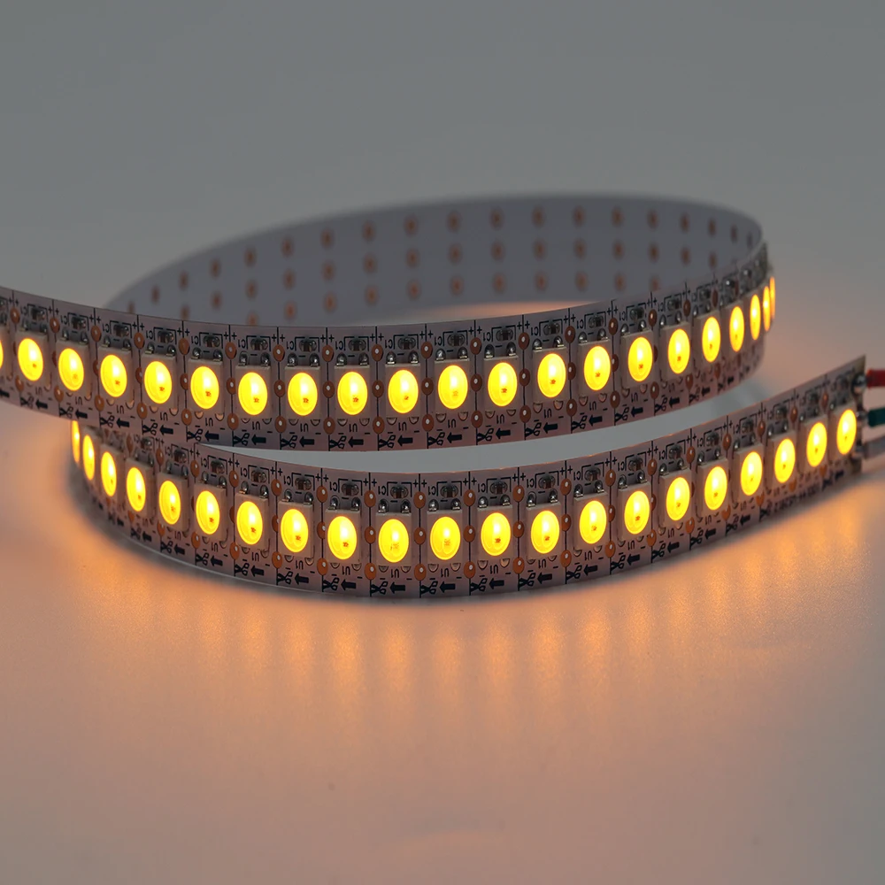Sk6812 белый cct + янтарный 3 в 1 индивидуально Адресуемая гибкая светодиодная лента WWA 144 светодиодов/м
