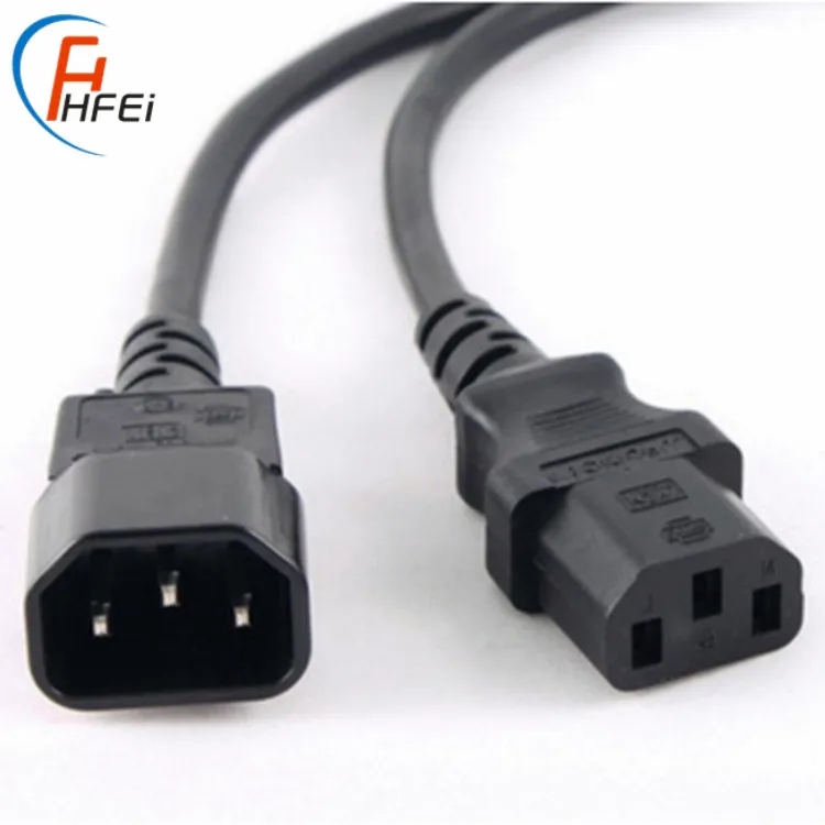 HF male connector electric ac power cable for computer power cord c13 to c14 cables