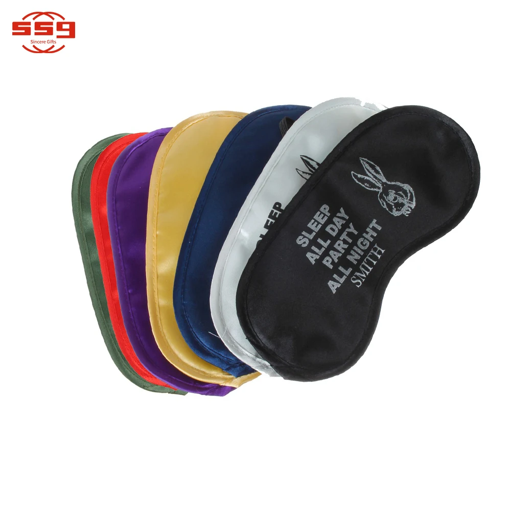Promotional Custom Cheap High Quality Cool Polyester Silk Sleeping Eye Masks