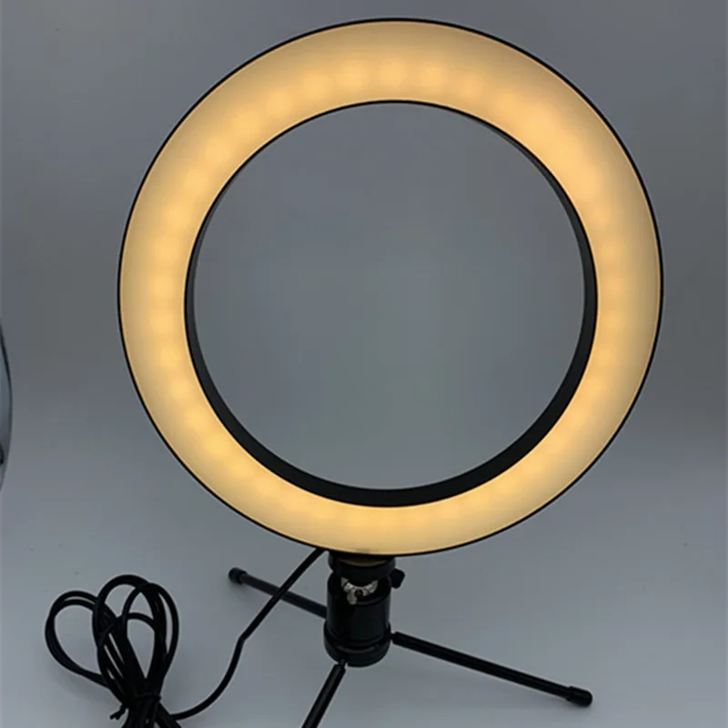 Photo three color optional fill light stand 6 inch bi-color LED ring light portable selfie beauty cell phone led ring