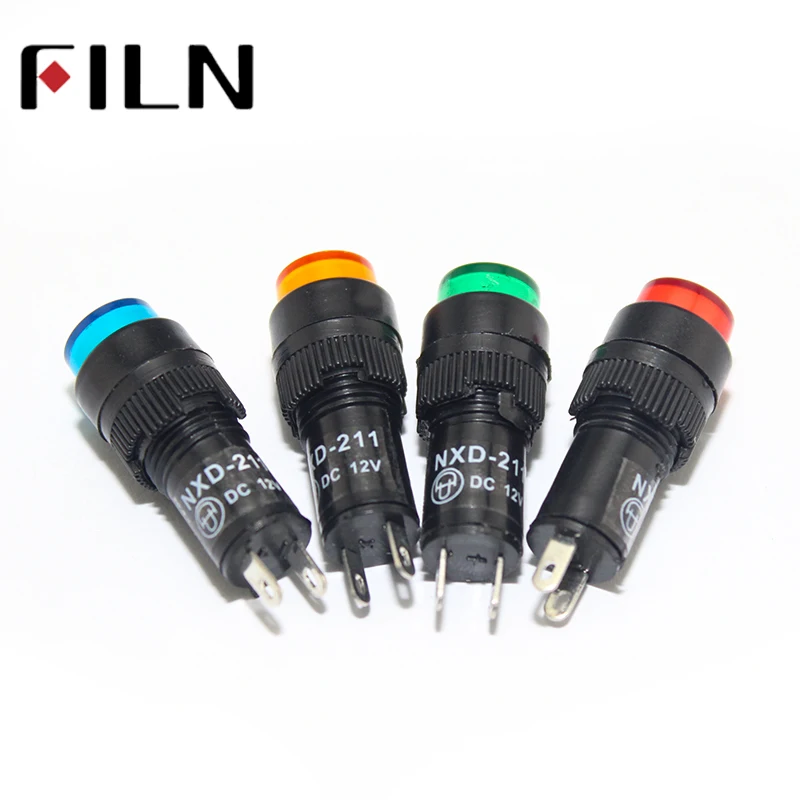 FILN indicator lamp led signal led lamp NXD-212 12mm hole electrical indicator 110v 220v 380v solder pin