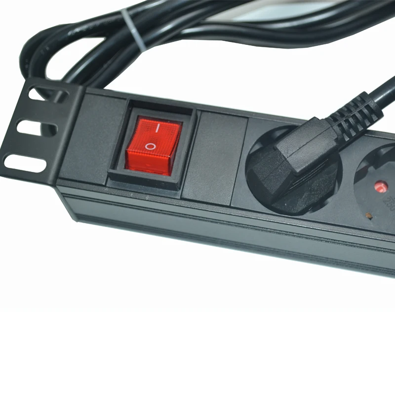 European standard PDU cabinet power socket 16A with double-break switch 19-inch cabinet row plug wiring board 8 plug