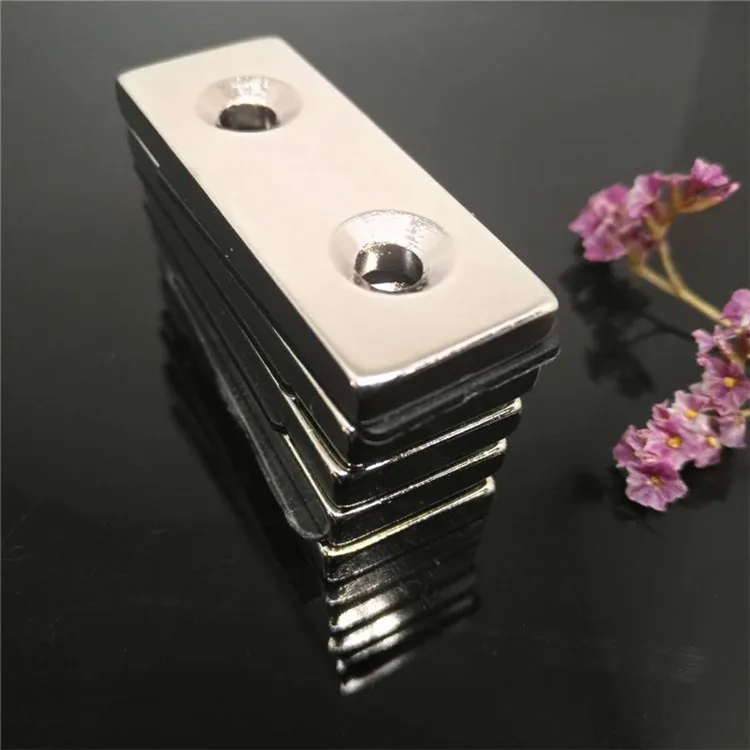 China ndfeb magnet manufacturer Permanent block neodymium magnet with countersunk hole