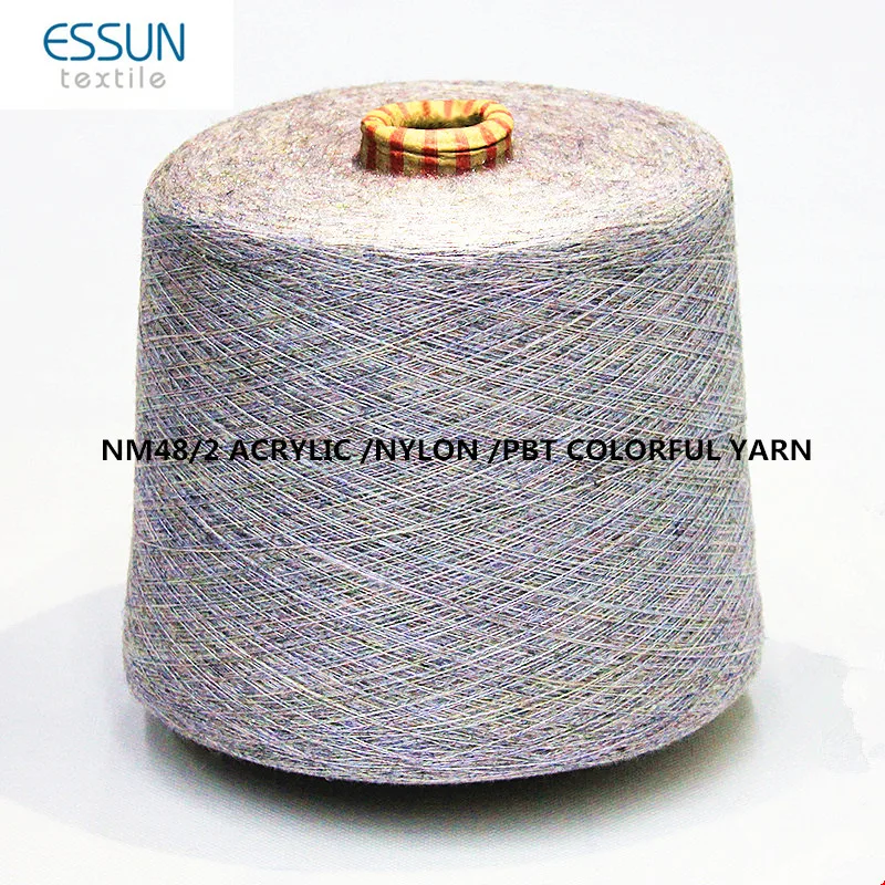 NM44/2-NM482 /high bulky anti-pilling acrylic / nylon / pbt  core spun yarn for winter sweater knitting 12gg and 14gg