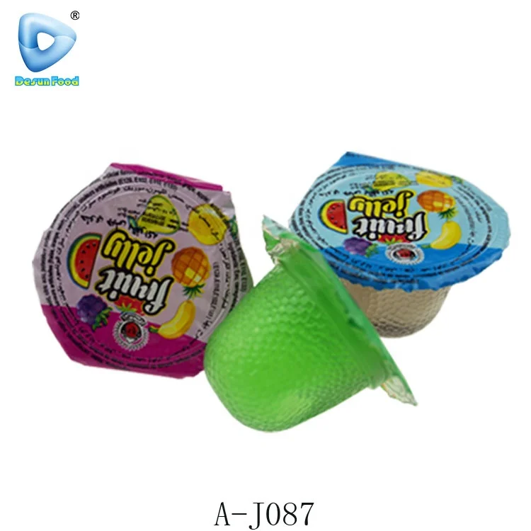 New football world sweet fruit jelly candy cup assorted mini fruit jelly